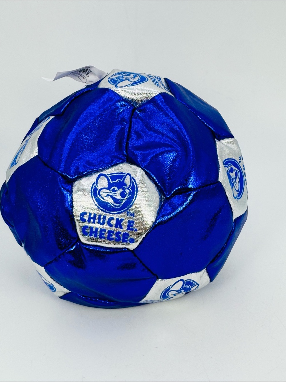 Chuck E Cheese Party Mini inflate fun Soccer Ball Silver & Blue 2023